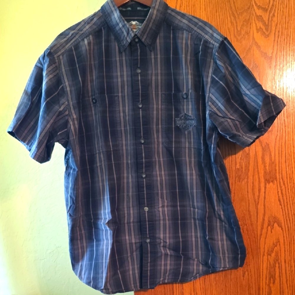 Harley-Davidson Black Plaid Casual Shirt